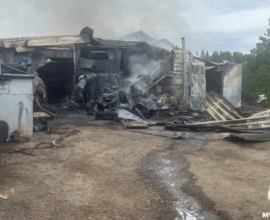 Пожар в автосервисе в Подмосковье охватил 800 квадратных метров